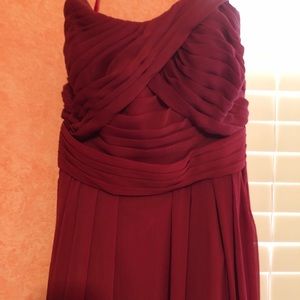 deep red/wine/maroon bridesmaid dress